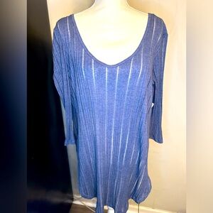 We The Free Tunic - Sz L - Sheer & Lightweight - Blue